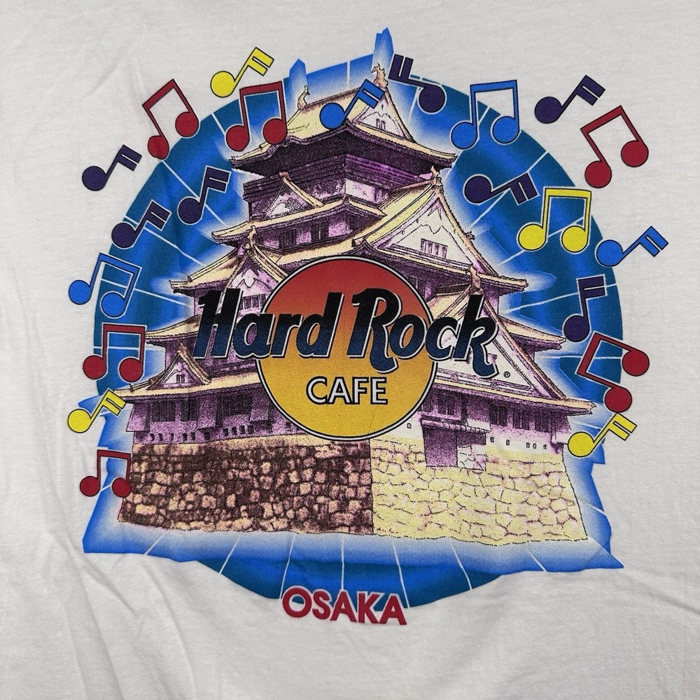 Vintage Hanes Hard Rock Cafe T-shirt Osaka Japan Single Stitch Japanese Castle